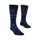 Baby Alpaka Premium Jacquard Socken marine- royal 36-38