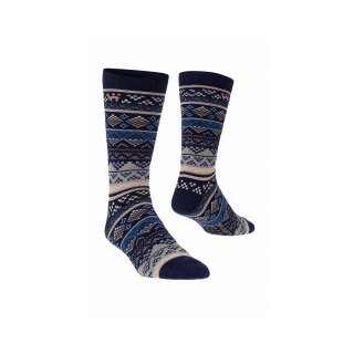 Baby Alpaka Premium Inka Socken blau-sand 36-38