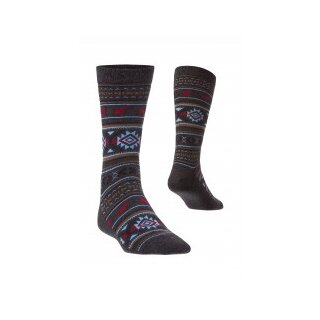 Baby Alpaka Premium Jacquard Socken grau- blau 39-41