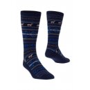 Baby Alpaka Premium Jacquard Socken marine- royal 39-41