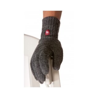 Handschuhe Uni 100% Baby Alpaka grau M